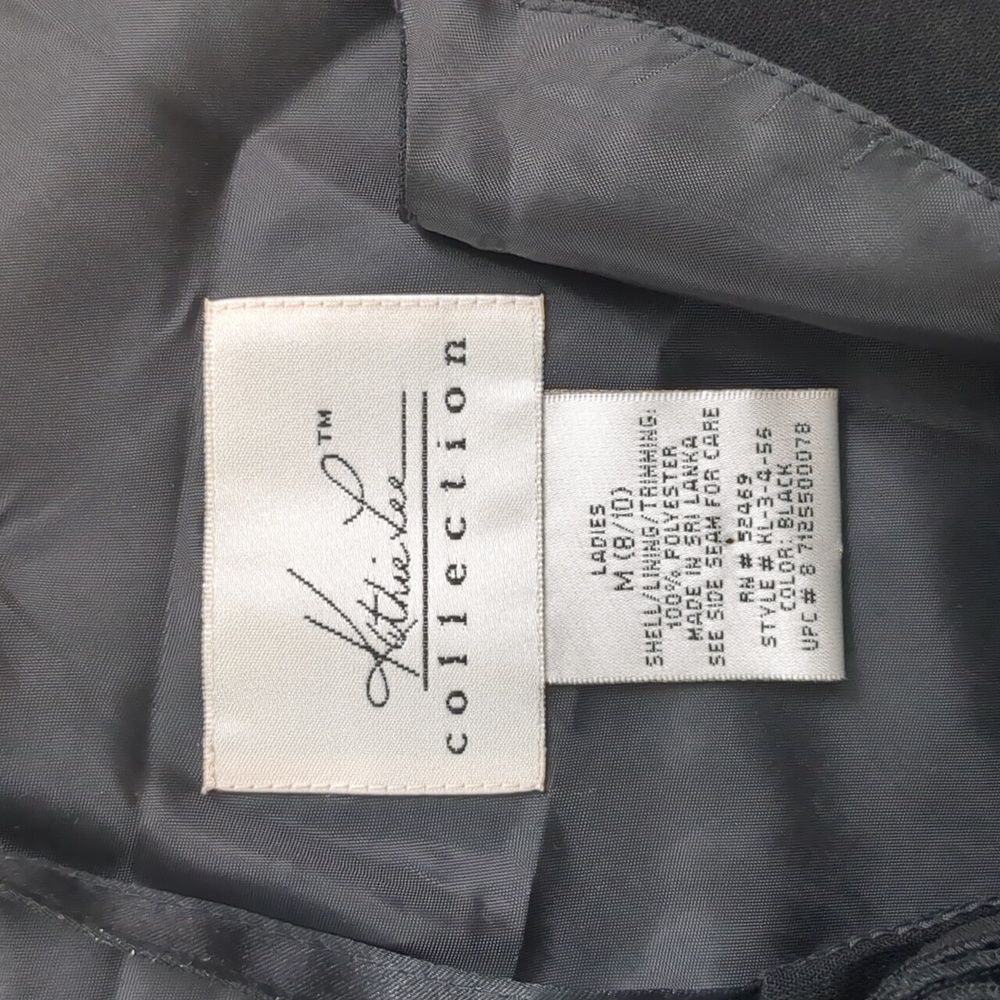 Vintage Kathie Lee Bias Cut Midi Black Dress With Rosette Women's 8/10 - Picture 5 of 6